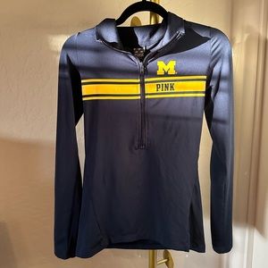 VS PINK University of Michigan fitted quarter zip